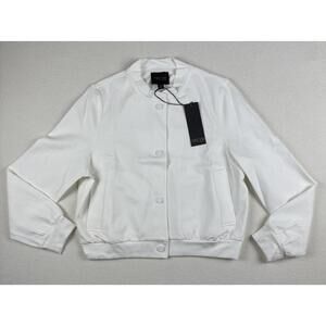 TRUTH White Bomber Button Up Jacket